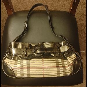 Authentic Burberry Metallic Sliced Nova Check Bag